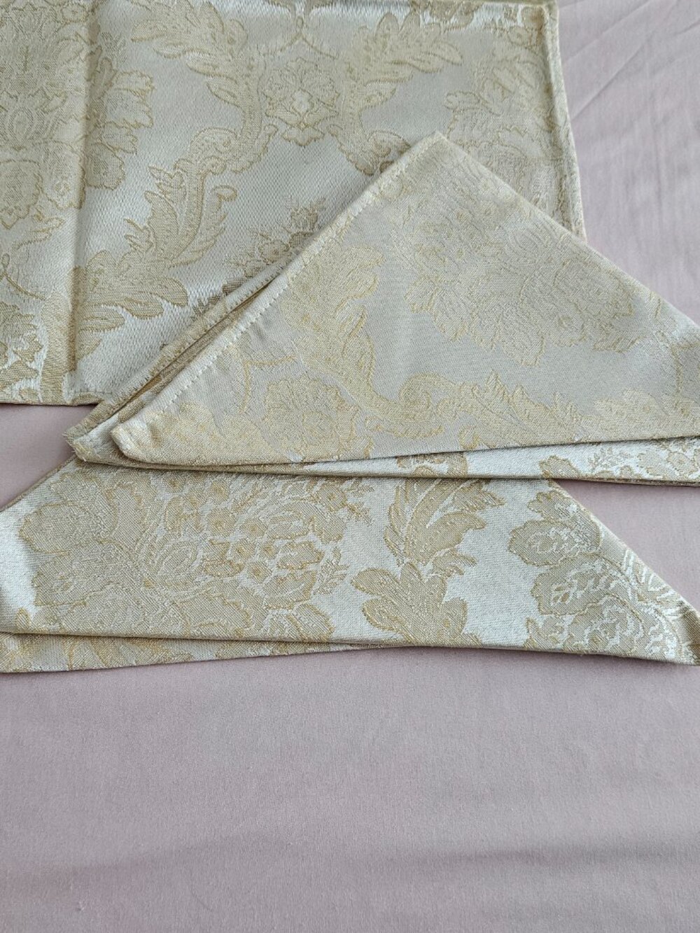 S/6 Napkins - Elegant Leaves Jacquard Damask